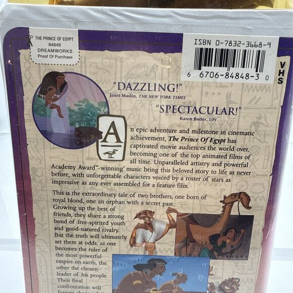 The Prince of Egypt (VHS, 1999 Clamshell) W/ Bean Bag Camel Toy Brand New Sealed - Picture 10 of 12